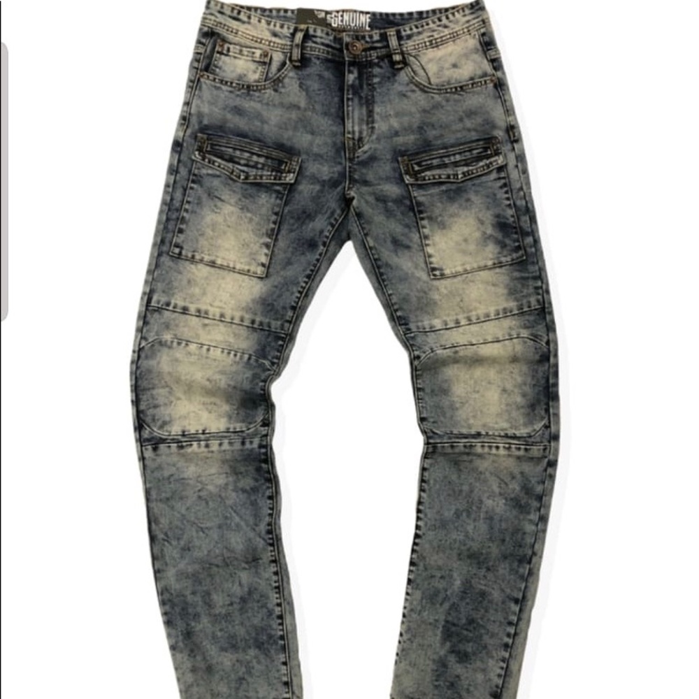 Genuine crunch blue denim jean